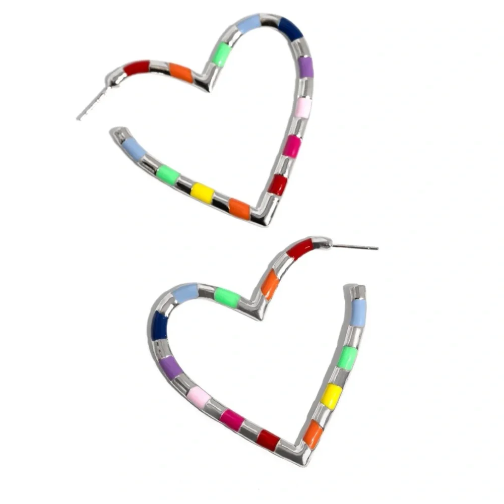 ❤️ NWT! Paparazzi Striped Sweethearts Multi Color Hooped Earrings - Picture 3 of 3